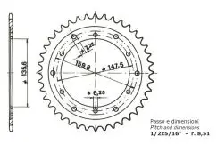 Tandhjul 48t - Aprilia, Beta, Fantic Motor, SWM - Kæde & Tandhjul