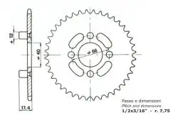 Tandhjul 44t - Garelli, Morini - Kæde & Tandhjul