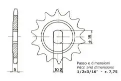 Tandhjul 15t - Minarelli - Kæde & Tandhjul