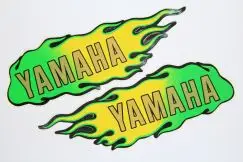 Sticker Flame Grøn - Yamaha - Stafferinger