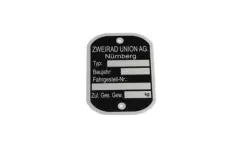 Typeplade - Zweirad Union - 